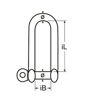 RVS D-sluiting 10mm lang