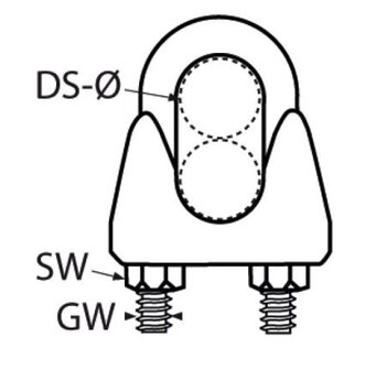 Kabelklem u-vorm 2mm (zwart)