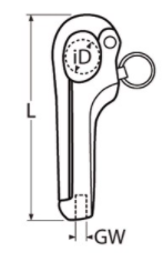 Pelikaanhaak M10 L=125mm