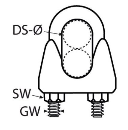 Kabelklem u-vorm 2mm (zwart)